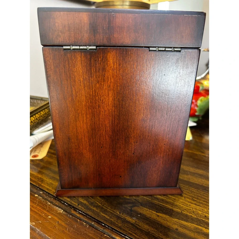 Bombay Vintage Wooden Jewelry Armoire Box Mahogany Finish Tassel Organizer